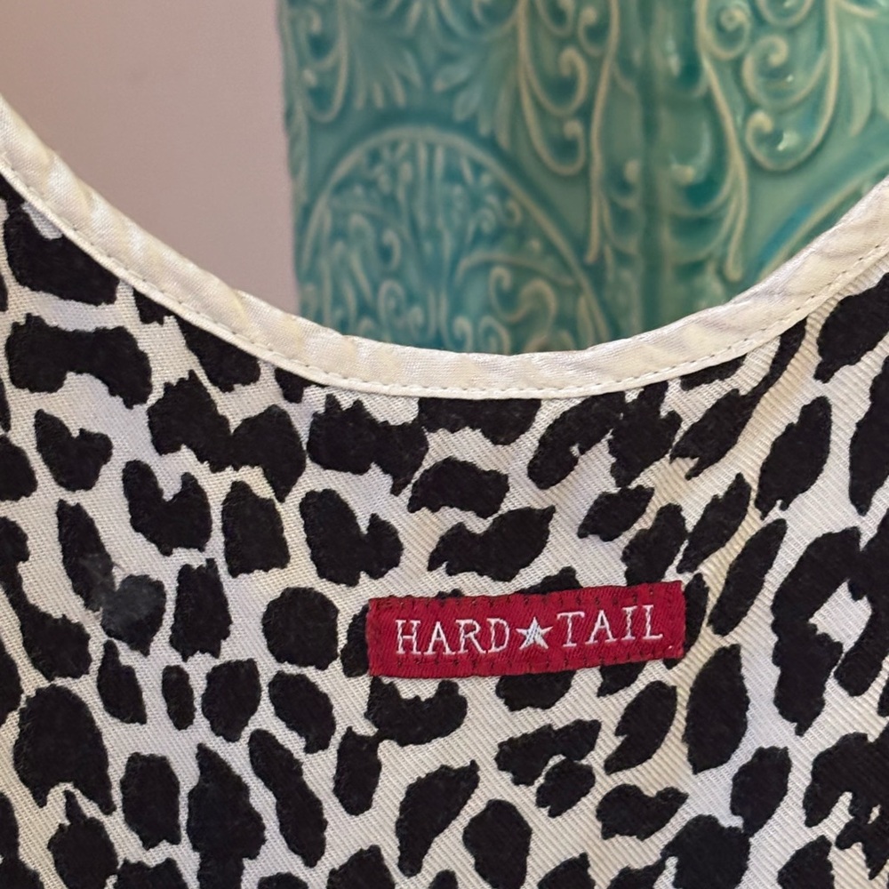 Hard Tail Gray and Black Animal Print Top